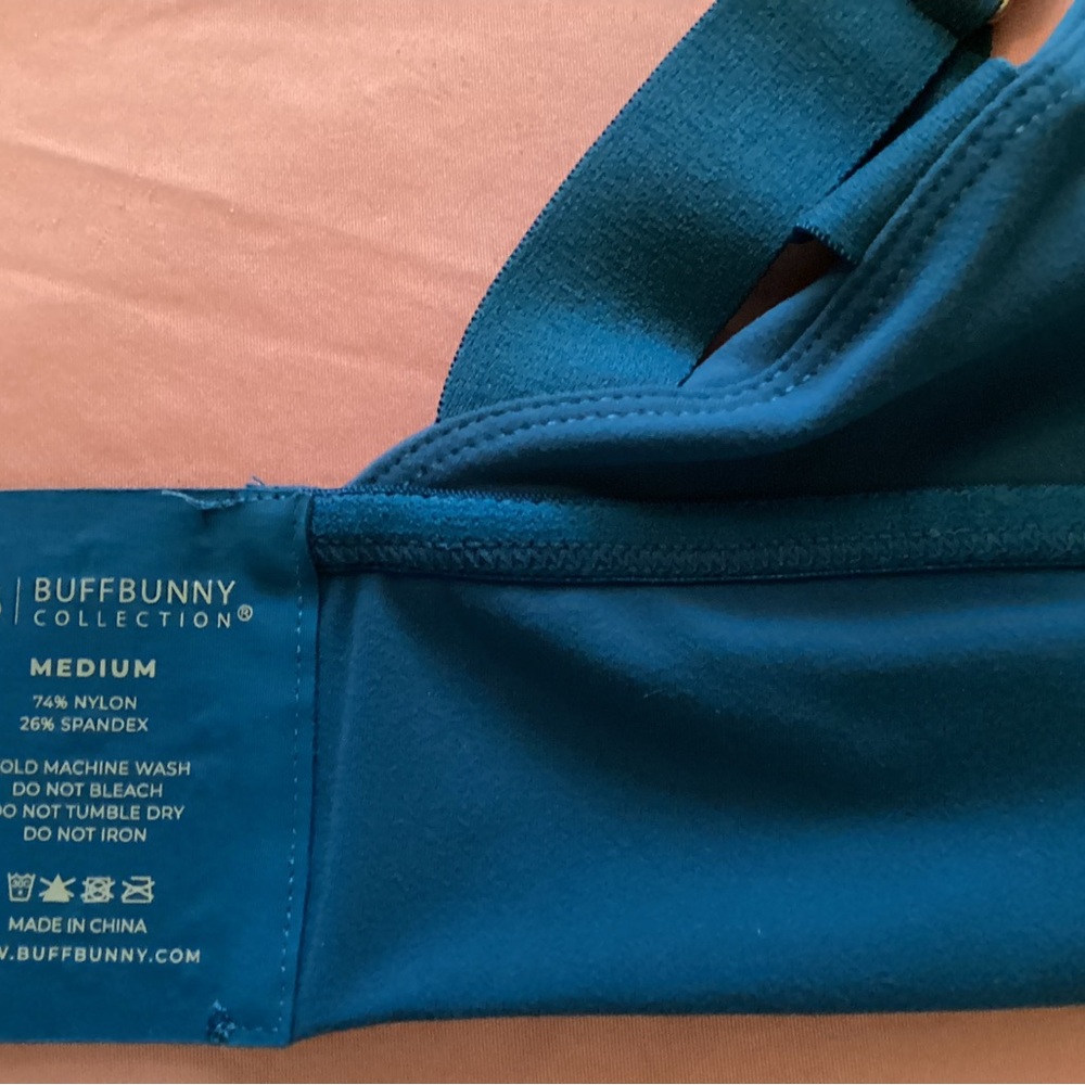 Final Reduction Buff Bunny Harmony Teal Blue Sports Bra Size: Medium - Picture 3 of 3